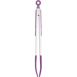 Colourworks Silicone Food Tongs with Soft Grip, 30 cm - Purple