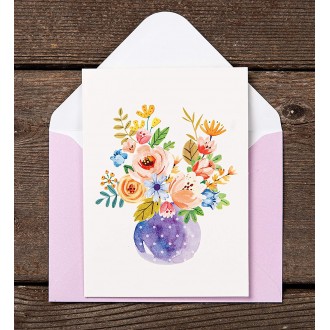 Floral in a pot Blank Note Card with Envelope