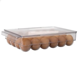 Home Basics Compartment BPA Free Plastic Extra Large Storage Stackable Refrigerator, Clear (24 Egg Holder)