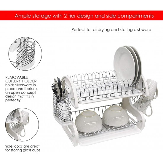 Utensils Gadgets Home Basics Dish Drainer with Side mounted