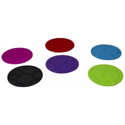 Home Basics Non-Slip Round Silicone Coasters, Multi-color, set of 6