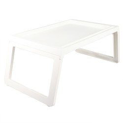 Home Basics Recessed Top Plastic Bed Tray with Phone & Pen Holder, White