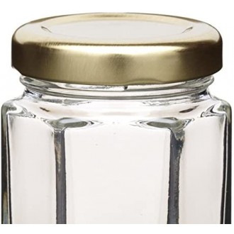 Home Made Hexagonal Jar with Twist-off Lid, (55ml)