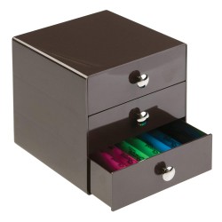 InterDesign 3 Drawer Storage Organizer for Cosmetics, Makeup, Beauty Products - Bronze