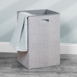 Interdesign Aldo Folding Laundry Clothes Hamper with Handles, Gray (36.2 cm x 36.2 cm x 57.8 cm)