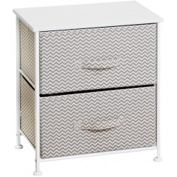 InterDesign Axis Fabric 2-Drawer Dresser and Storage Organizer Unit, Chevron