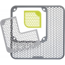 Kitchen Craft 3-Piece Adjustable Sink Protector Mat, Plastic, Grey/Green
