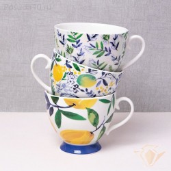 Kitchen Craft China Sweet Lemon Footed Mug, 400ml