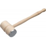 Kitchen Craft Meat Tenderizer Hammer, Double Headed Design for Tenderizing and Flattening, Beechwood / Metal, 31cm