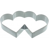 Kitchen Craft Metal Cookie Cutter-Large 11.5cm Double Heart Design, Silver