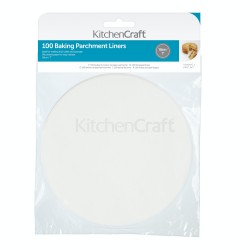 Kitchen Craft Round 18cm Greaseproof Siliconised Baking Parchment Papers (Pack of 100)