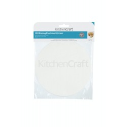 Kitchen Craft Round 20cm Greaseproof Siliconised Baking Parchment Papers (Pack of 100)
