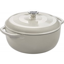 Lodge 5.6 Liter Enameled Cast Iron Dutch Oven. (Oyster White)