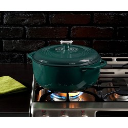 Lodge 5.6 liters Enameled Cast Iron Dutch Oven. (Lagoon)
