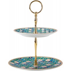 Maxwell & Williams Teas & C’s Kasbah Cake Stand in Gift Box, Porcelain, Mint Green, 2 Tiers