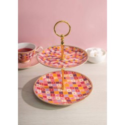 Maxwell & Williams Teas & C’s Kasbah Cake Stand in Gift Box, Porcelain, Rose, 2 Tiers