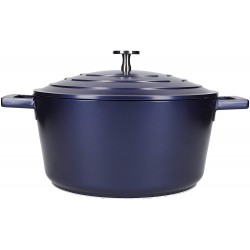 MasterClass Lightweight Casserole Dish with Lid, Induction + Oven Safe, Metallic Blue - 4 Litre/24 cm