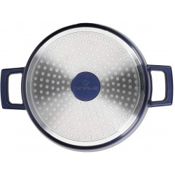 MasterClass Lightweight Casserole Dish with Lid, Induction + Oven Safe, Metallic Blue - 4 Litre/24 cm