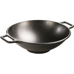 Lodge Wok with Flat Base and Loop Handles, 14-inch