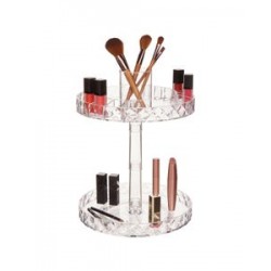 Premier Two Tier Round Rotating Base Cosmetic Organizer 
