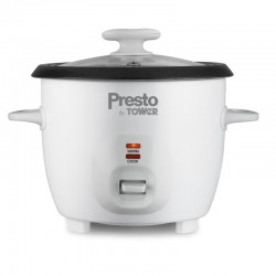 Presto 3 Cup Rice Cooker and Steamer, 350 Watts, White