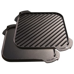 Lodge Cast Iron Single-Burner Reversible Grill/Griddle, 10.5-inch
