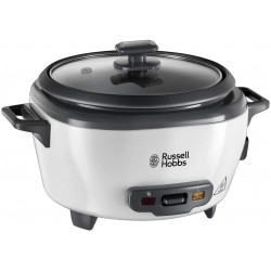Russell Hobbs Medium Rice Cooker -Steamer Basket, Measuring Cup & Spoon Included, 300 W, White