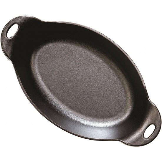 Lodge 16-Ounce Cast Iron Oval Mini Server, Black