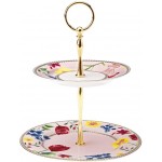 Maxwell & Williams HV0036 Teas and C's 2 Tier Cake Stand/Tiered Cupcake Stand with Contessa Design, Porcelain, Rose Pink, 19.5 x 22.5 cm