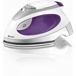 Swan Compact Fast Heat up Steam Travel Iron with Pouch and Beaker, Variable Temperature Control, 900W, Purple