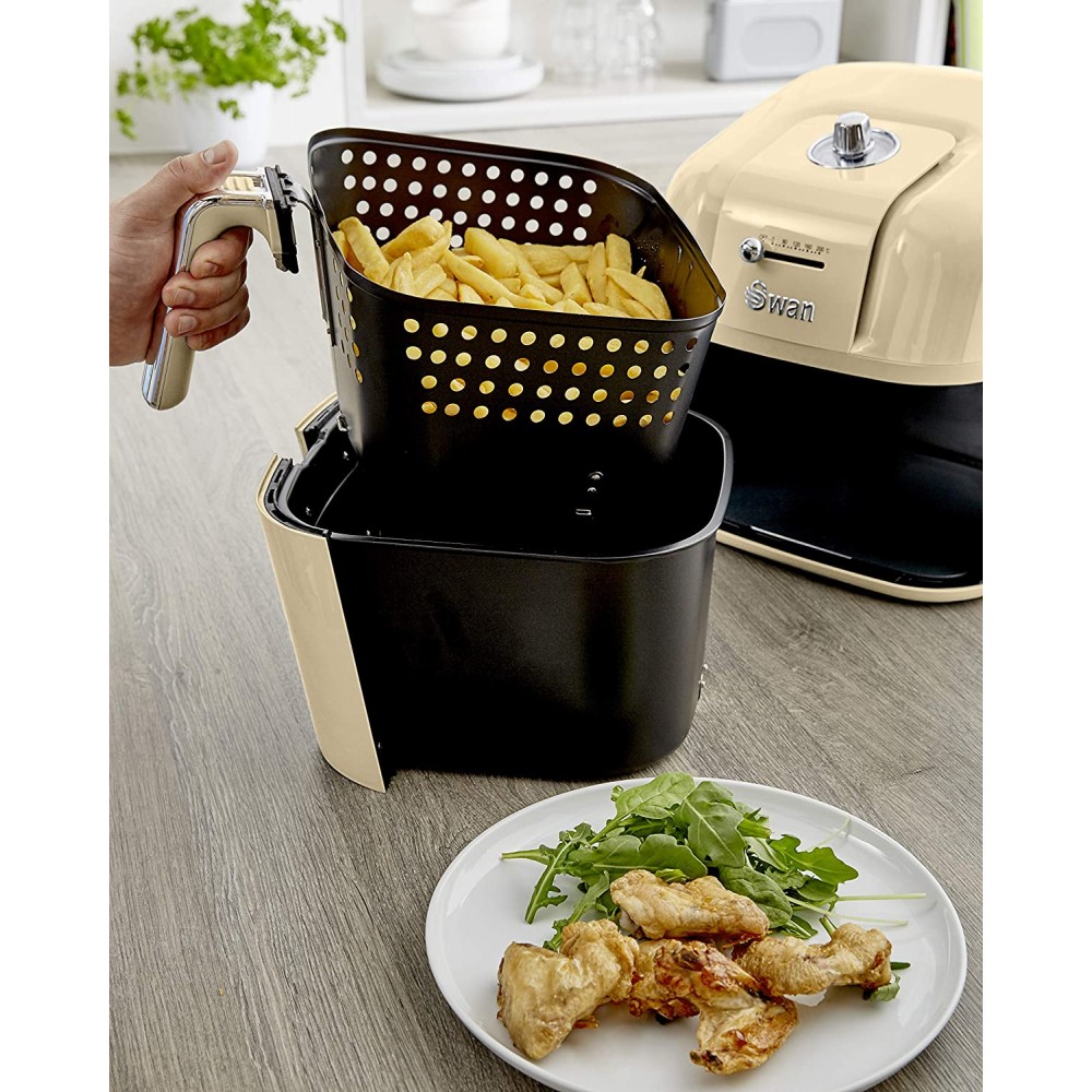 Air Fryers Swan Retro 6 Litre Manual Rapid Air Fryer, Blue
