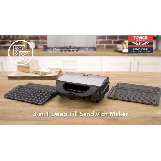 sandwich waffle maker removable plates