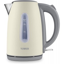 Tower Electric Jug Kettle, Infinity Stone Collection, 1.7 L Capacity with Stainless Steel Body, Boil Dry Protection, 3KW, Pebble