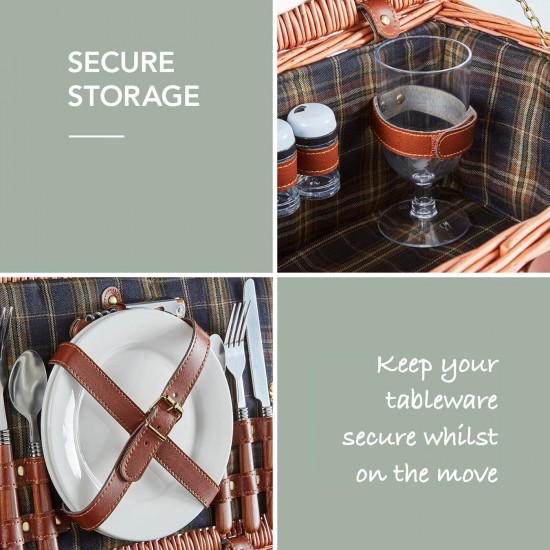 Tower Heritage 2 Person Wicker Picnic Hamper Basket Tower Heritage 2 Person Wicker Picnic Hamper Basket