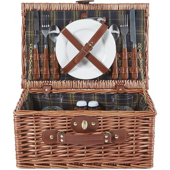 Tower Heritage 2 Person Wicker Picnic Hamper Basket Tower Heritage 2 Person Wicker Picnic Hamper Basket