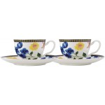 Maxwell & Williams Tea's & C's Contessa Set of 2 Demi Cup And Saucers White
