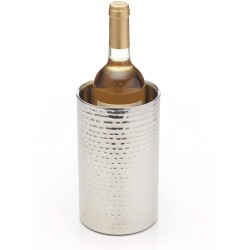 BarCraft Double-Walled Stainless Steel Wine Bottle Cooler, 12 x 20 cm (4.5" x 8") - Hammered Finish