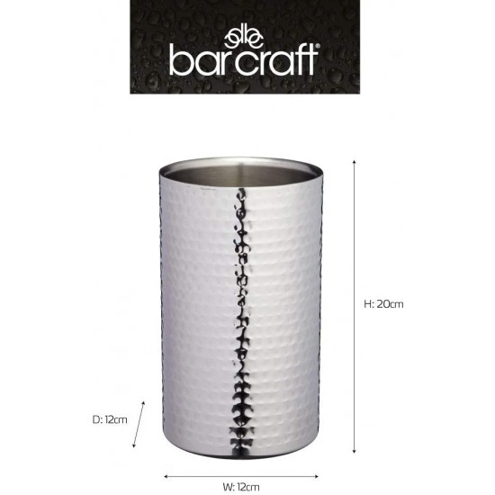 BarCraft Double-Walled Stainless Steel Wine Bottle Cooler, 12 x 20 cm (4.5" x 8") - Hammered Finish, BCWCOOLHAM Shop quality BarCraft Double-Walled Stainless Steel Wine Bottle Cooler, 12 x 20 cm (4.5" x 8") - Hammered Finish in Kenya from vituzote.com Shop in-store or online and get countrywide delivery!