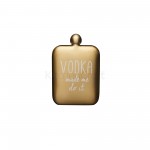Bar Craft Stainless Steel Gold Hip Flask, 175ml