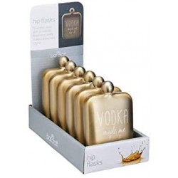 Bar Craft Stainless Steel Gold Hip Flask, 175ml