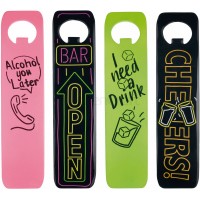 Barcraft  Stainless Steel Neon Bar Blade Bottle Opener - Assorted