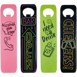 Barcraft  Stainless Steel Neon Bar Blade Bottle Opener - Assorted