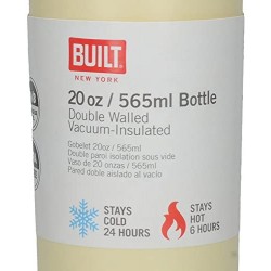 Built Double Walled Stainless Steel Water Bottle/ Travel Mug Vanilla, 565ml
