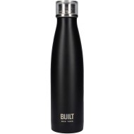Built Perfect Seal Insulated Water Bottle/Thermal Flask with Leakproof Cap, Stainless Steel, Matte Black, 480 ml