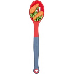 Colourworks Brights Red Silicone-Headed Slotted Spoon