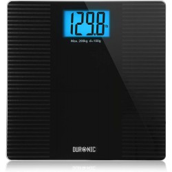 Duronic Body Scale  | Black Non-Slip Design | Step-On Activation Bathroom Scales | Precision Sensors | XL Digital Display | 200kg Capacity