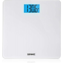 Duronic Body Scale White Glass Design | Step-On Activation Bathroom Scales | Precision Sensors | XL Digital Display | 180kg Capacity
