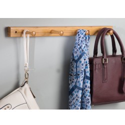 InterDesign Formbu Wall Mount Entryway Wood Storage Rack, Bamboo