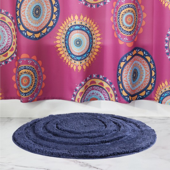 Shop quality InterDesign Microfiber Round Bathroom Shower Accent Rug, 24" Inches - Navy Blue in Kenya from vituzote.com Shop in-store or online and get countrywide delivery!