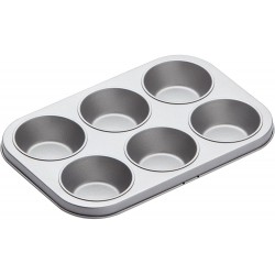 Kitchen Craft Non Stick 6 Cup Muffin and Cupcake Tray, 18.5 x 27.5 x 2.9 cm